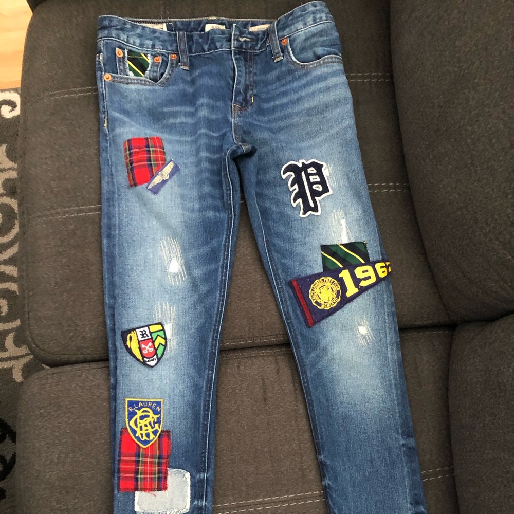 Polo patch work jeans size 12 in kids
